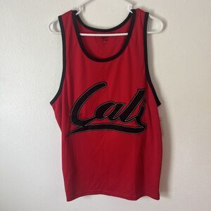 Original Deluxe Supply Mens Red Cali Logo Sleeveless Tank Top Shirt X-Large NWT